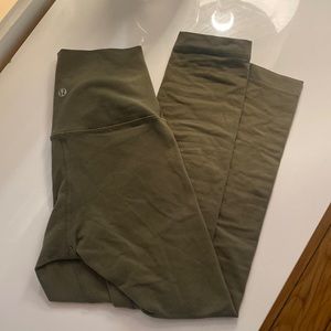 Lululemon olive cropped leggings size 2, 21” inseam